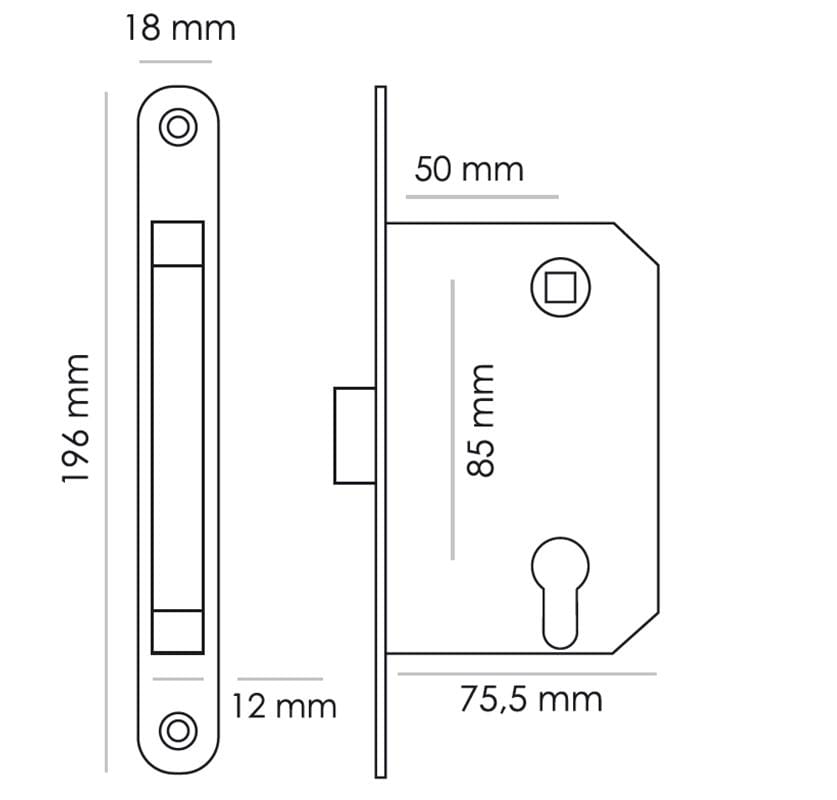 Eurosilindir Sessiz İç Kapı Kilidi Simple 1885P