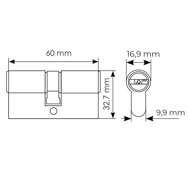 Silindir Barel Göbek Kapı Kilidi Rucetti R60C